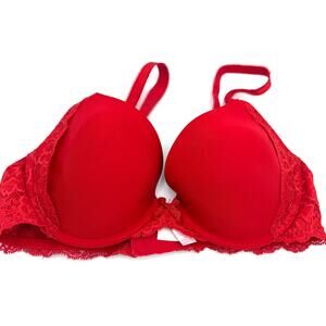 Victoria's Secret Red Dream Angels Perfect Coverage Bra Size 34C